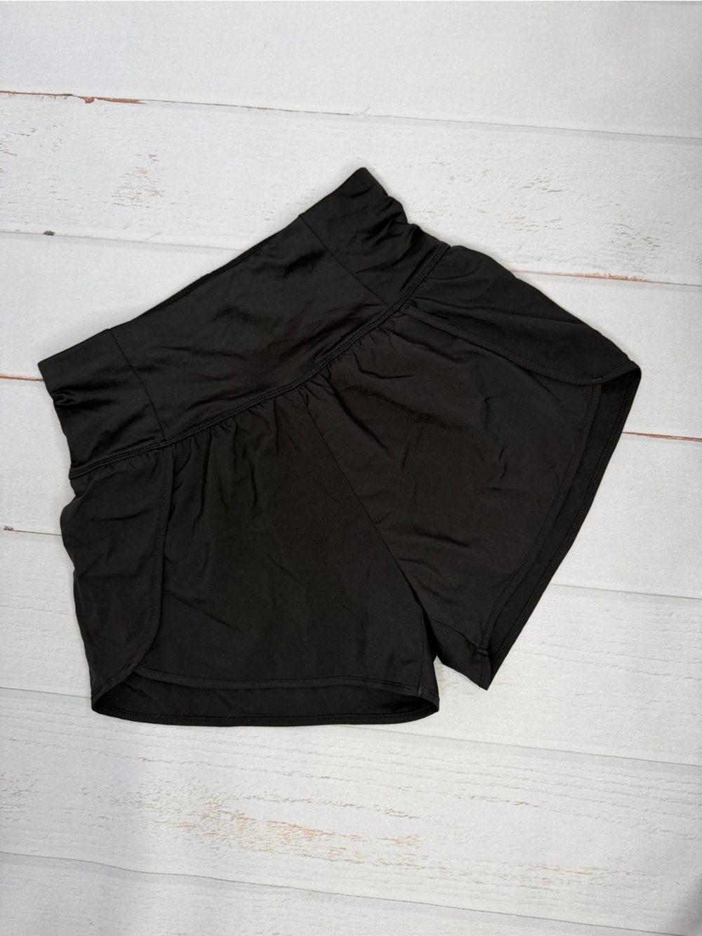 Love Tree Black Tulip Hem Running Shorts with Built-In Briefs Size Small
